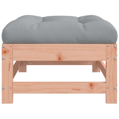 Solid Wood Douglas Garden Footstool with Cushion - Elegant Comfort