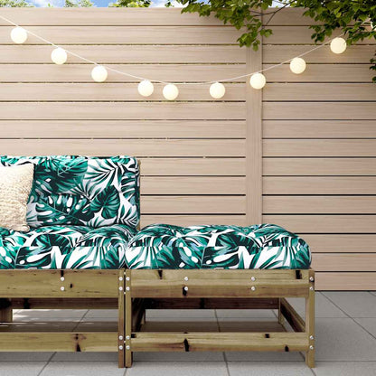 Pine Wood Garden Footstool with Cushion - Durable & Stylish