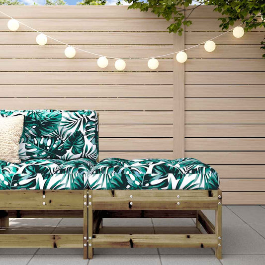 Pine Wood Garden Footstool with Cushion - Durable & Stylish