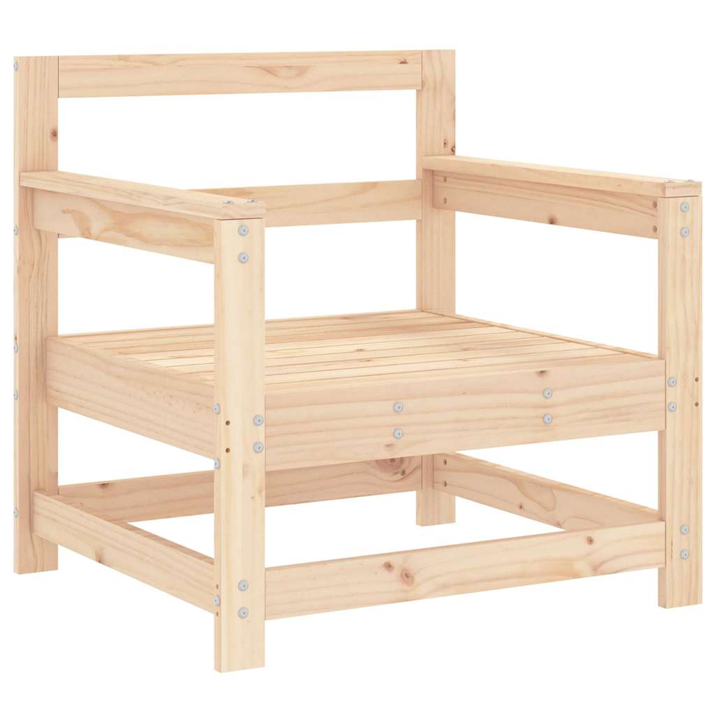 Solid Wood Pine Garden Chairs with Cushions - 2 Piece Set
