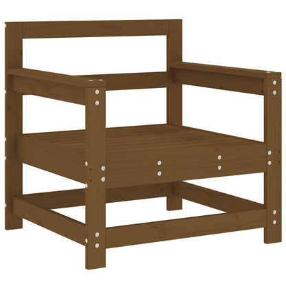 Solid Wood Pine Garden Chairs w/ Cushions 2pcs, Honey Brown
