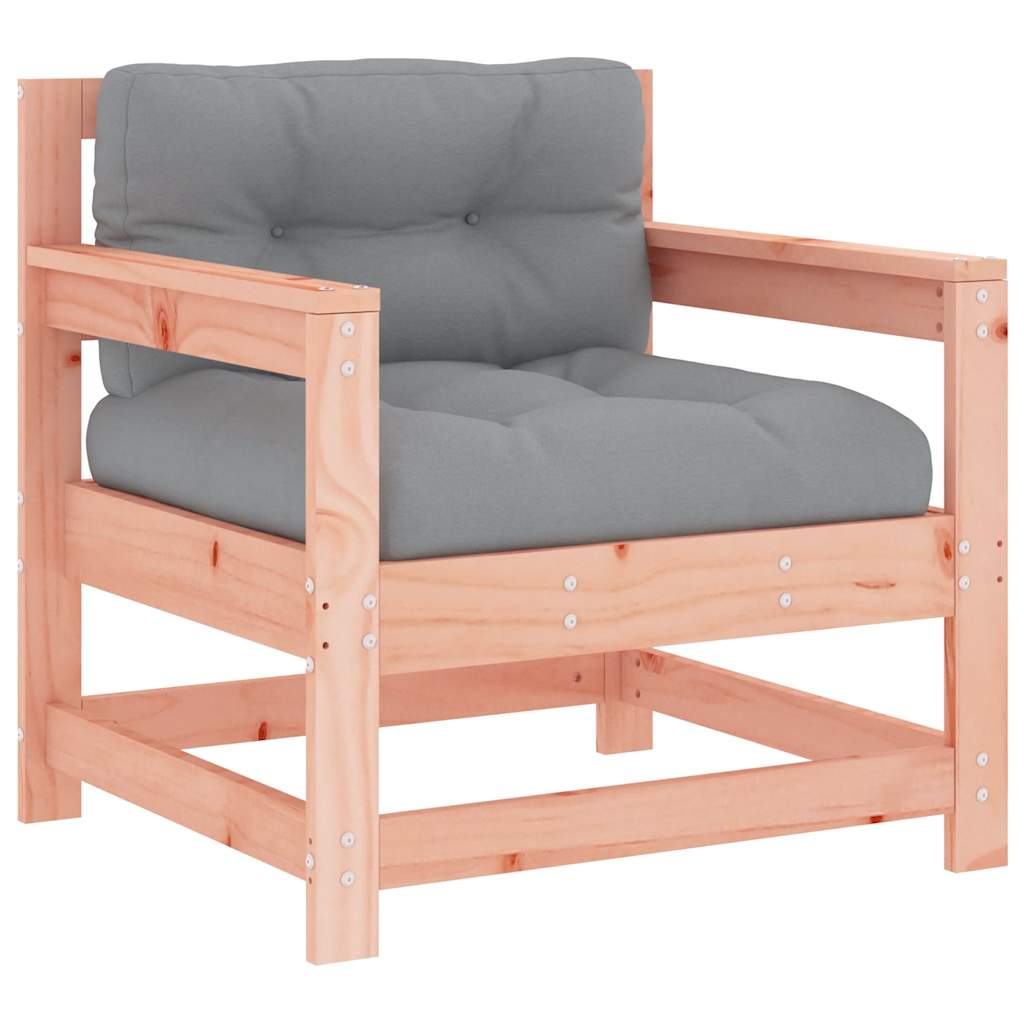 Solid Wood Douglas Garden Chairs with Cushions - Set of 2