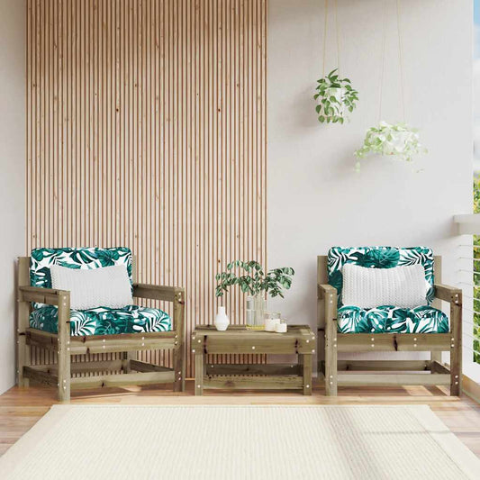 2-Piece Pine Wood Garden Chairs with Cushions - Durable & Stylish