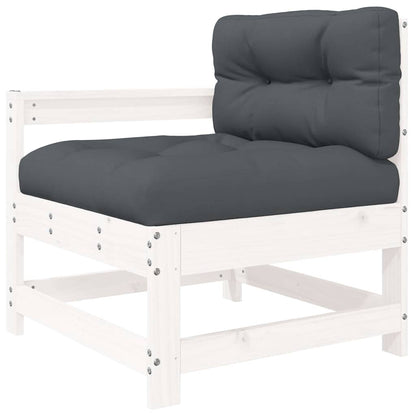 White Solid Pine Garden Chair with Cushions - Elegant Outdoor Seating