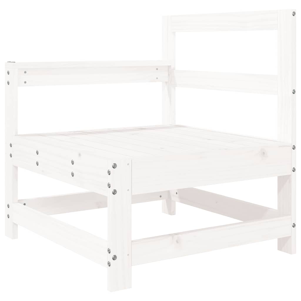White Solid Pine Garden Chair with Cushions - Elegant Outdoor Seating