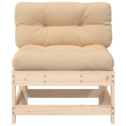 Solid Pine 2-Piece Middle Sofas with Cushions - Natural Wood Finish