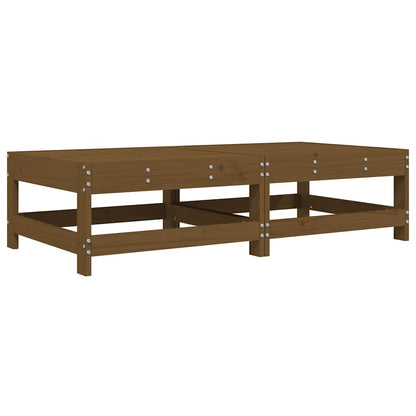 Honey Brown Wood Garden Footstools 2pcs with Cushions - Pine