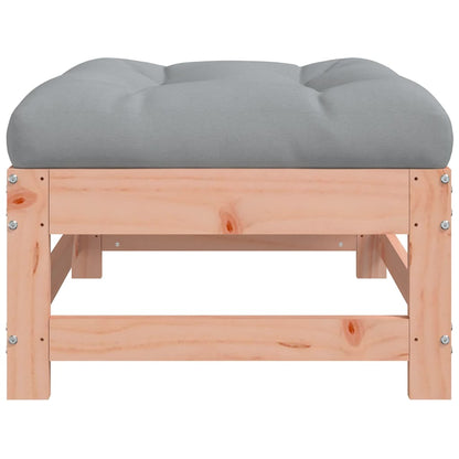 Solid Wood Douglas Garden Footstools 2pcs with Cushions - Natural Finish