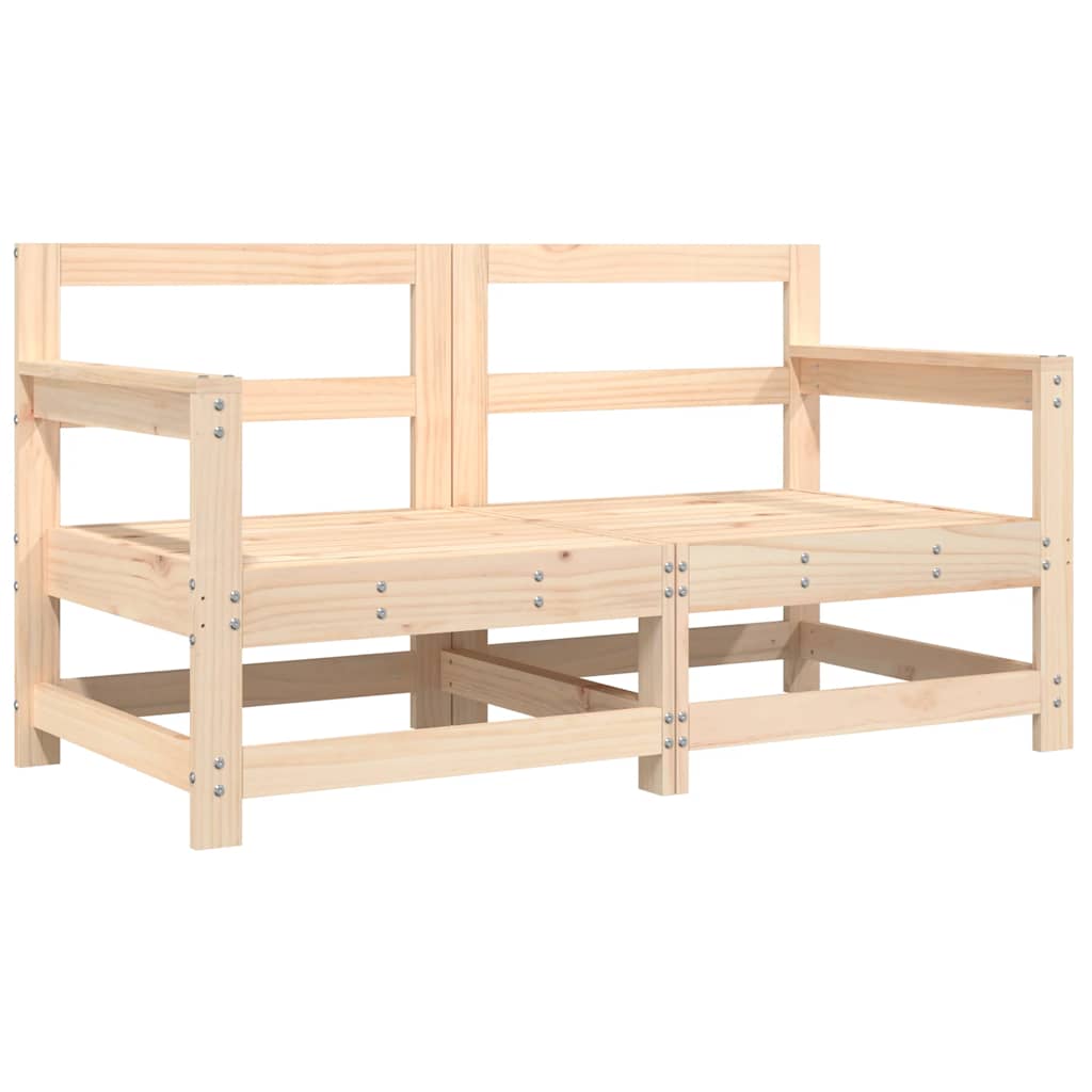 Solid Pine Wood Garden Chairs with Cushions, 2 pcs - Natural Elegance