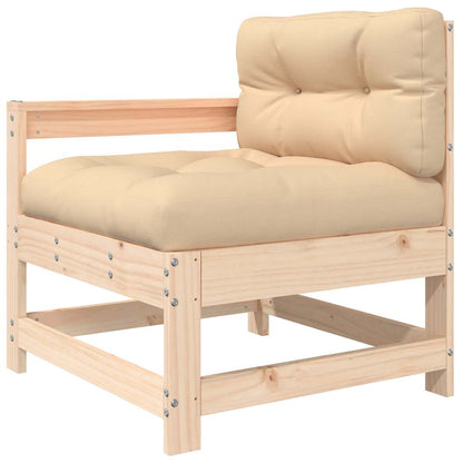 Solid Pine Wood Garden Chairs with Cushions, 2 pcs - Natural Elegance