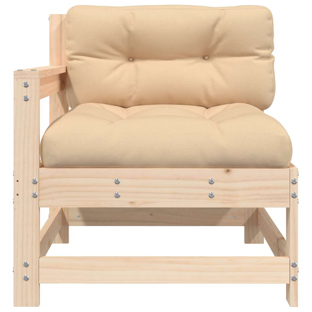 Solid Pine Wood Garden Chairs with Cushions, 2 pcs - Natural Elegance