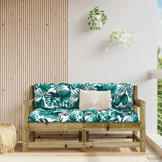 2-Pc Pine Wood Garden Chairs with Cushions - Durable & Stylish