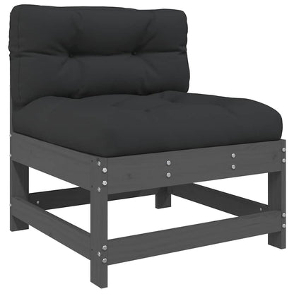 3-Piece Grey Solid Wood Garden Lounge Set with Cushions