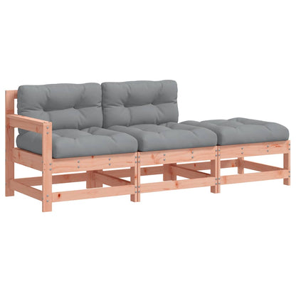 3 Piece Solid Wood Douglas Garden Lounge Set with Cushions