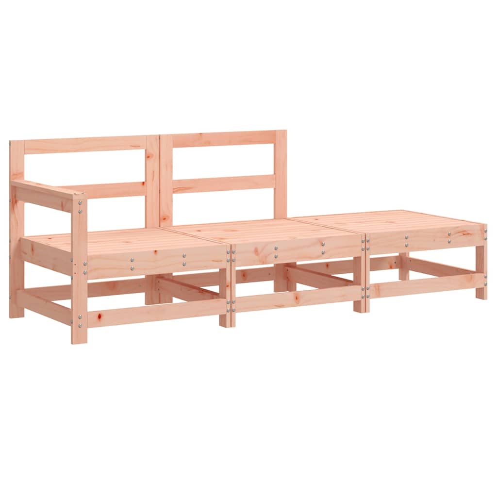 3 Piece Solid Wood Douglas Garden Lounge Set with Cushions