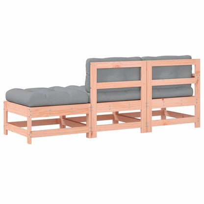 3 Piece Solid Wood Douglas Garden Lounge Set with Cushions