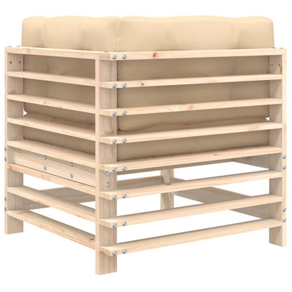 Solid Pine Corner Sofa with Cushions - Elegant & Durable Design