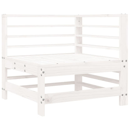White Solid Wood Pine Corner Sofa with Cushions