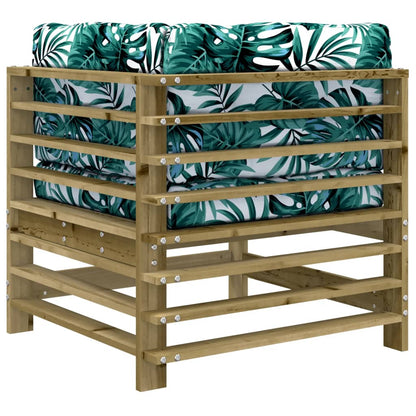 Pine Wood Corner Sofa with Cushions - Elegant & Durable Design