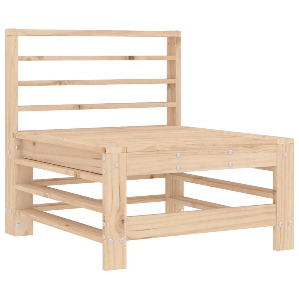 Solid Pine Wood Middle Sofa with Cushions - Elegant Comfort