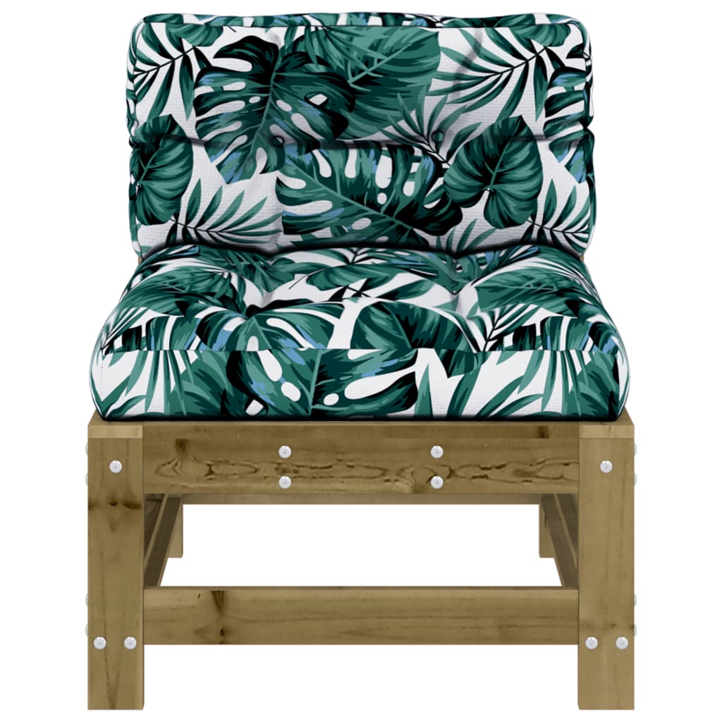 Elegant Pine & Cushions Mid Sofa – Durable Impregnated Wood