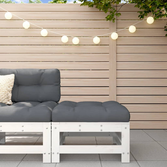 White Pine Garden Footstool with Cushion - Solid Wood Comfort