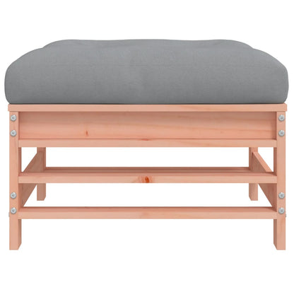 Solid Wood Douglas Garden Footstool with Cushion - Stylish Comfort