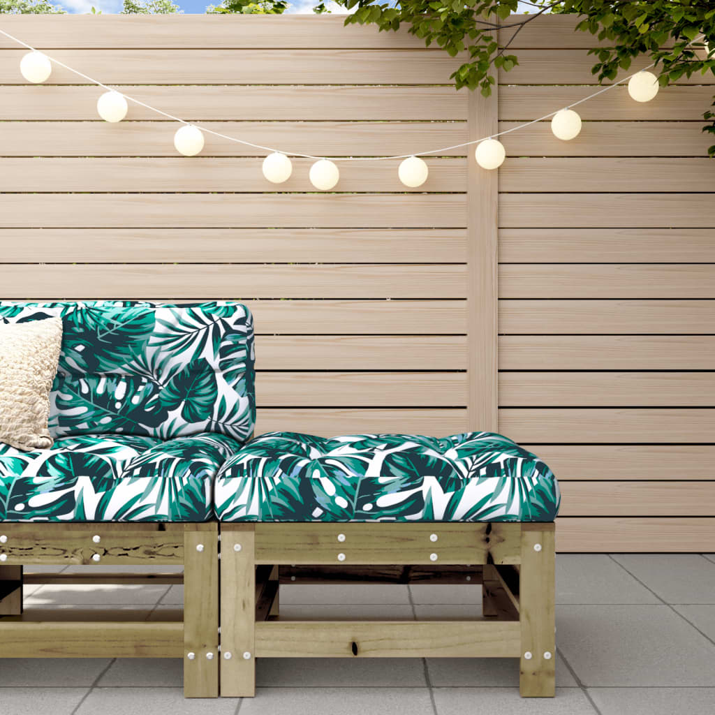 Pine Wood Garden Footstool with Cushion - Durable Outdoor Seating