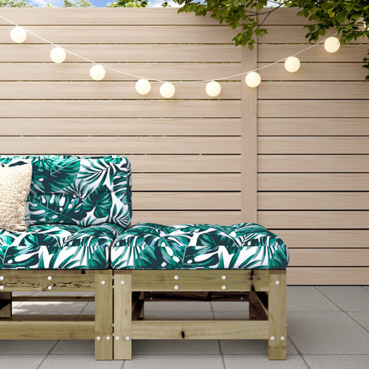 Pine Wood Garden Footstool with Cushion - Durable Outdoor Seating