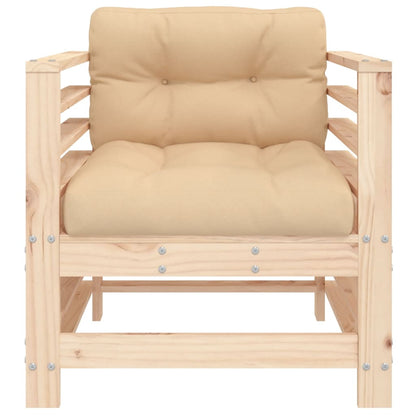 Comfortable 2-Piece Pine Wood Garden Chairs with Cushions