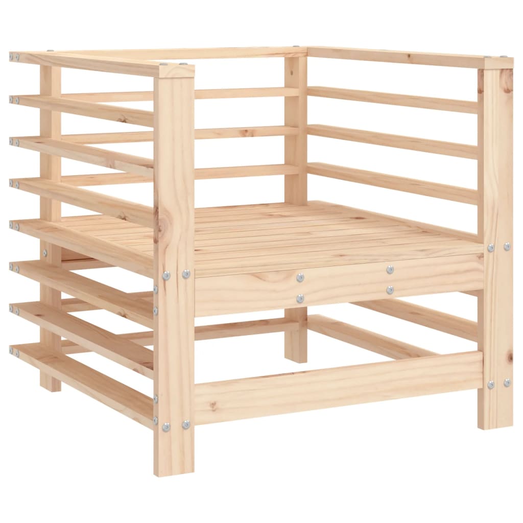 Comfortable 2-Piece Pine Wood Garden Chairs with Cushions