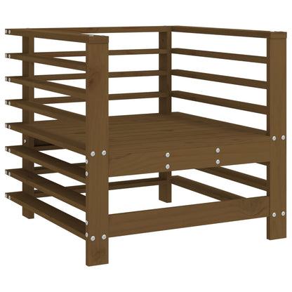 Honey Brown Solid Pine Garden Chairs with Cushions, 2-Piece Set