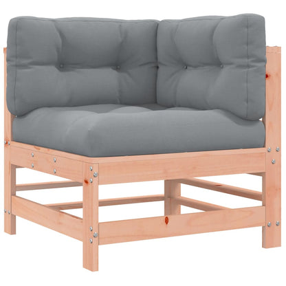 Solid Wood Douglas Corner Sofa Set with Cushions - 2 Pcs