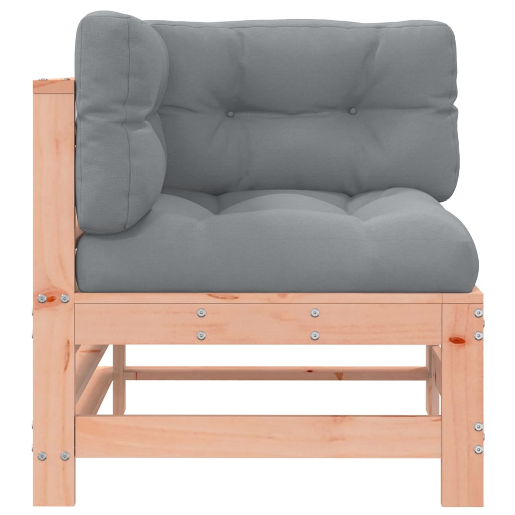 Solid Wood Douglas Corner Sofa Set with Cushions - 2 Pcs
