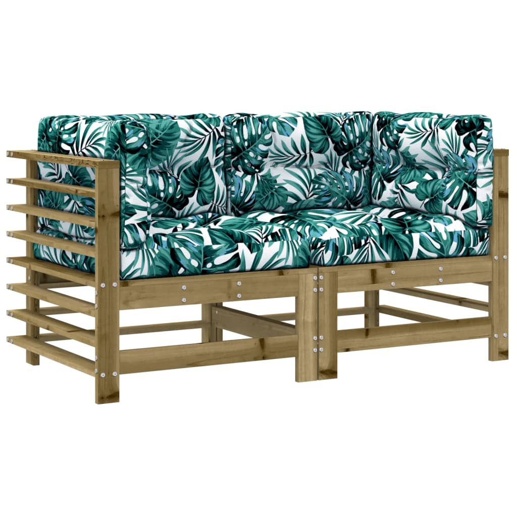 2-Piece Corner Sofas with Cushions - Impregnated Pine Wood