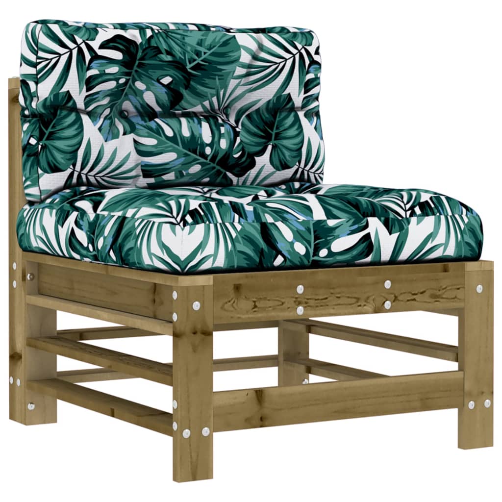 2-Piece Pine Wood Sofa Set with Cushions - Middle Sofas