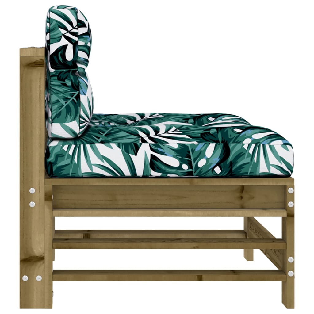 2-Piece Pine Wood Sofa Set with Cushions - Middle Sofas