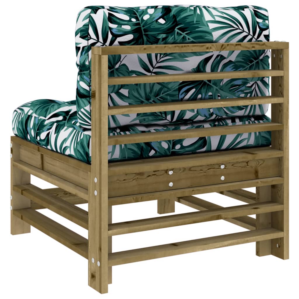 2-Piece Pine Wood Sofa Set with Cushions - Middle Sofas