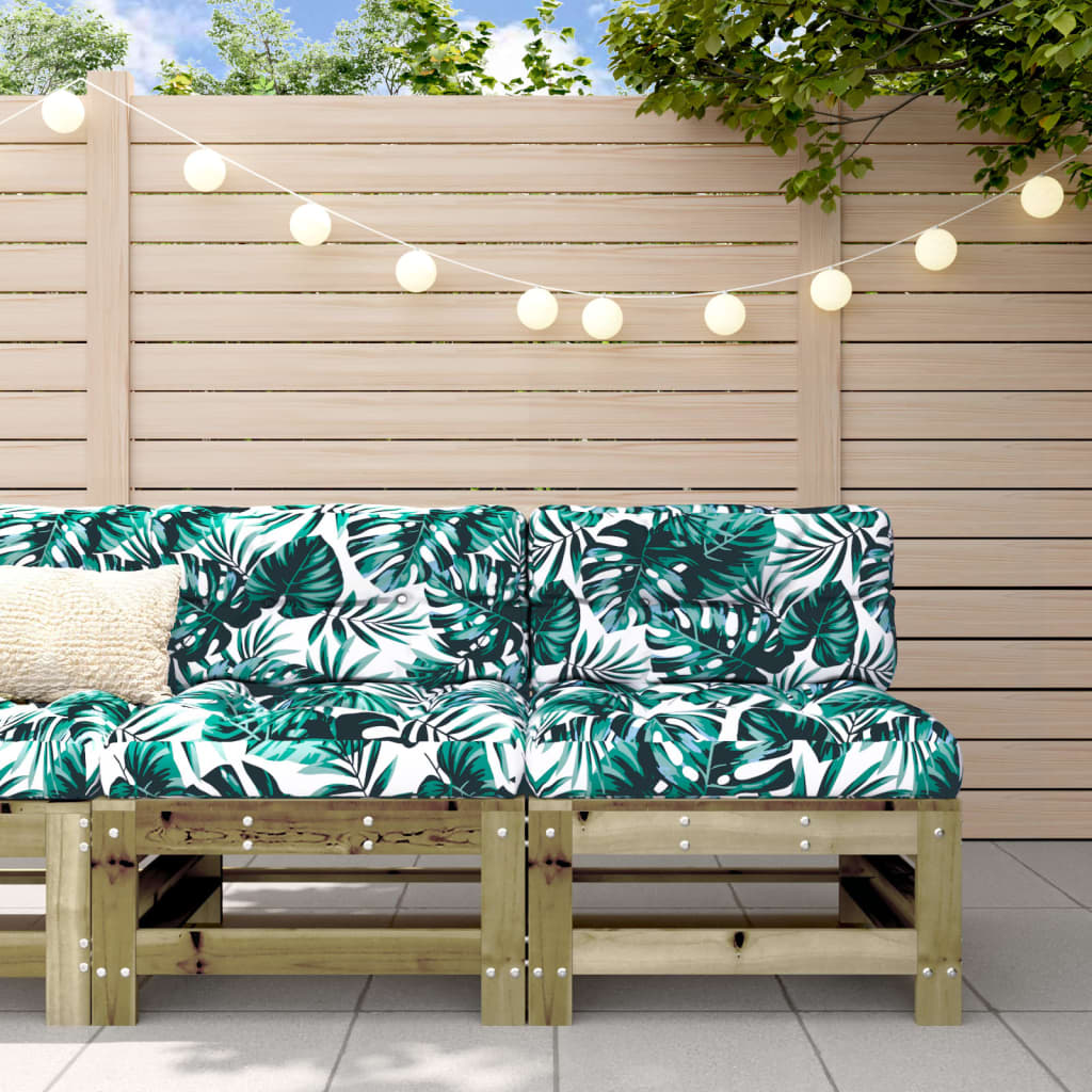 2-Piece Pine Wood Sofa Set with Cushions - Middle Sofas