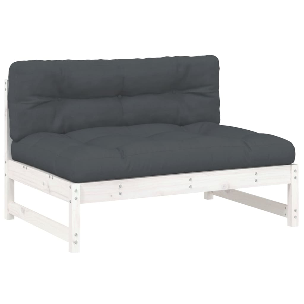 White Solid Pine Middle Sofa - 120x80 cm
