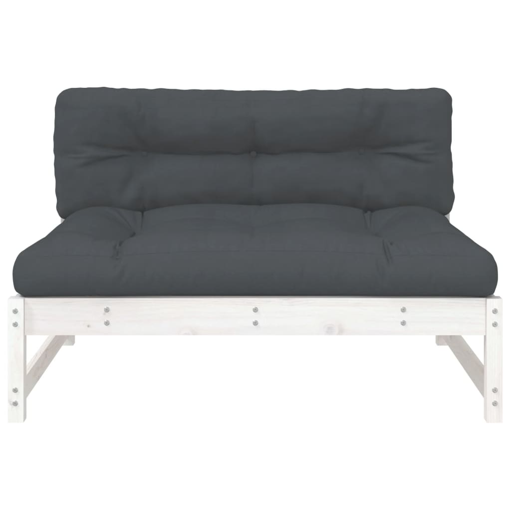 White Solid Pine Middle Sofa - 120x80 cm
