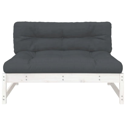 White Solid Pine Middle Sofa - 120x80 cm