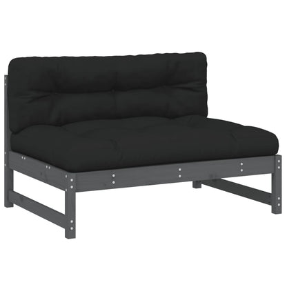 Stylish Grey Solid Wood Pine Sofa - 120x80 cm