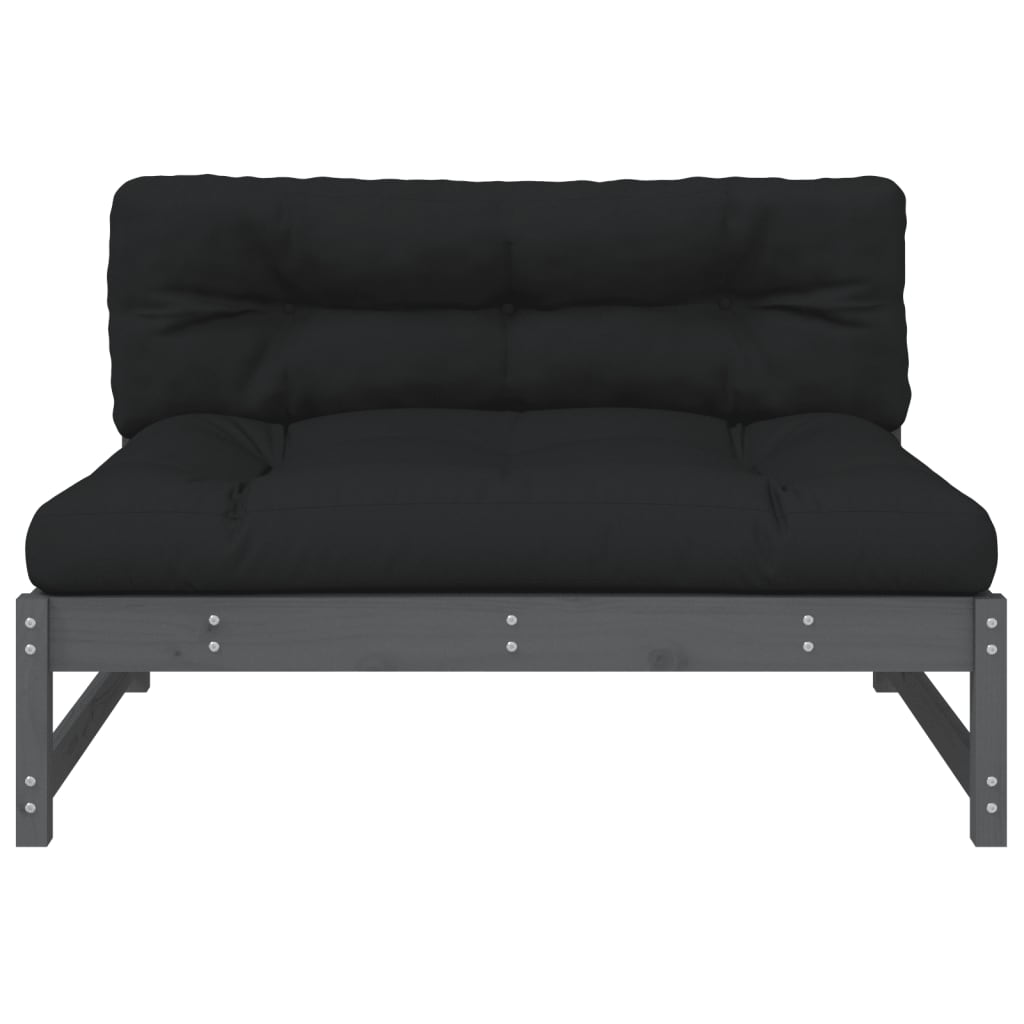 Stylish Grey Solid Wood Pine Sofa - 120x80 cm