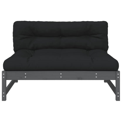 Stylish Grey Solid Wood Pine Sofa - 120x80 cm