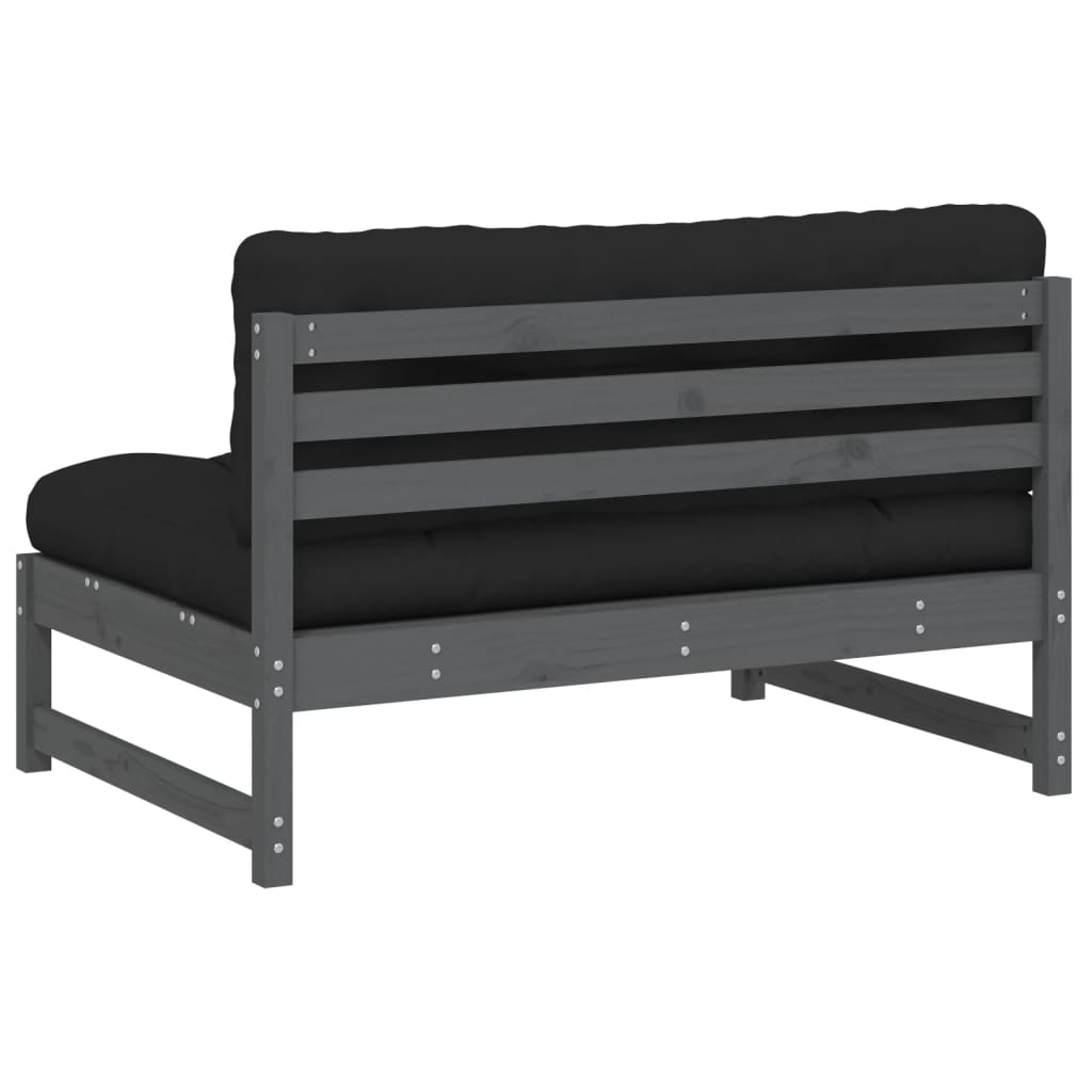 Stylish Grey Solid Wood Pine Sofa - 120x80 cm