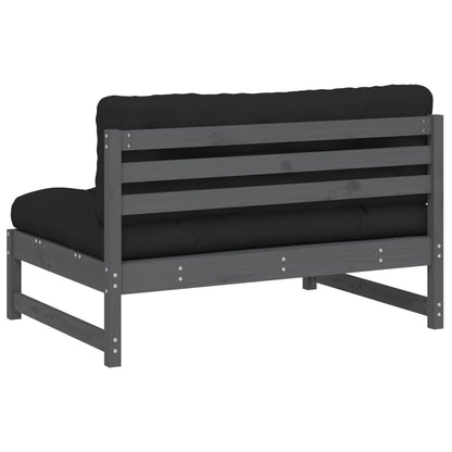 Stylish Grey Solid Wood Pine Sofa - 120x80 cm