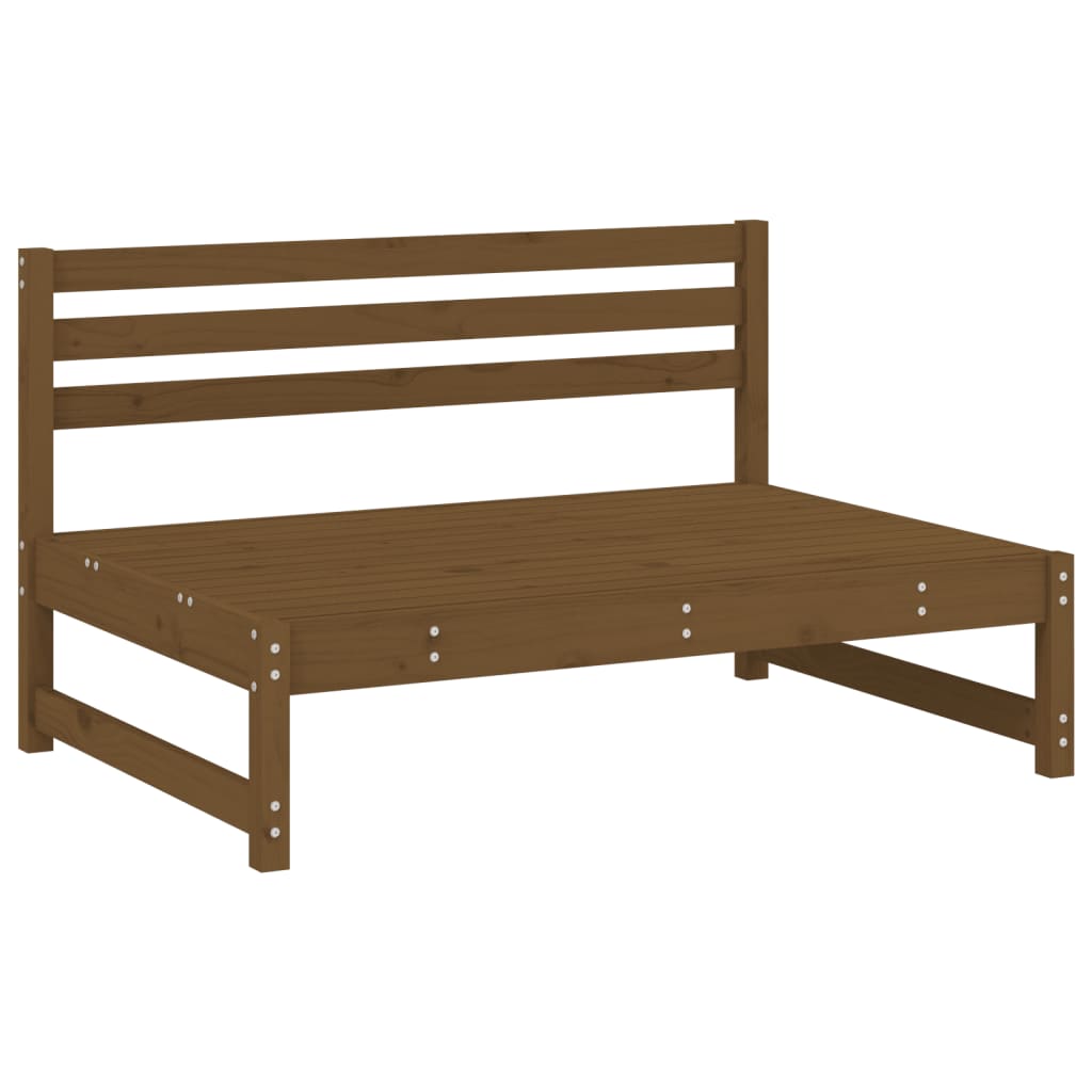 Solid Pine Middle Sofa - Honey Brown, 120x80 cm