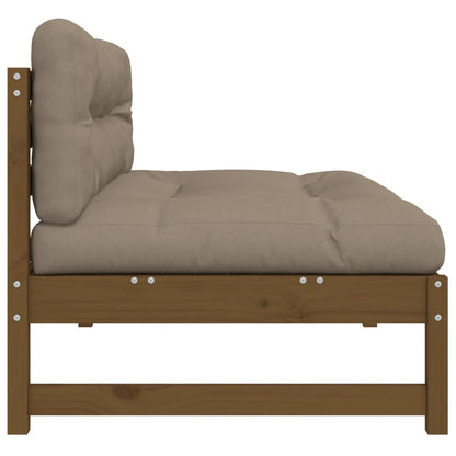Solid Pine Middle Sofa - Honey Brown, 120x80 cm