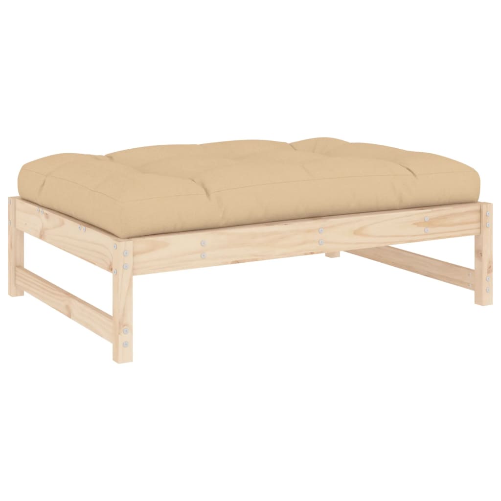 Solid Pine Garden Footstool 120x80 cm - Durable Outdoor Furniture